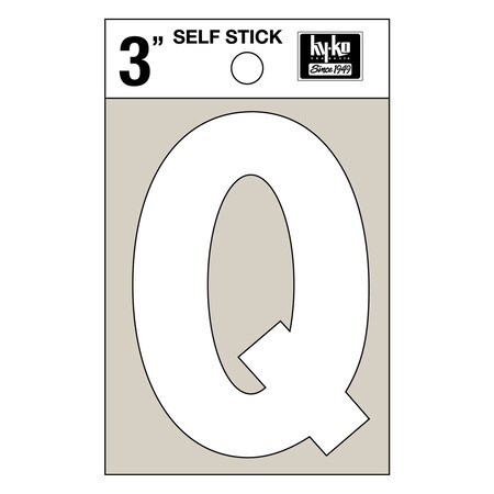 Hy-Ko 3In White Vinyl Letter Q, 10PK A30527